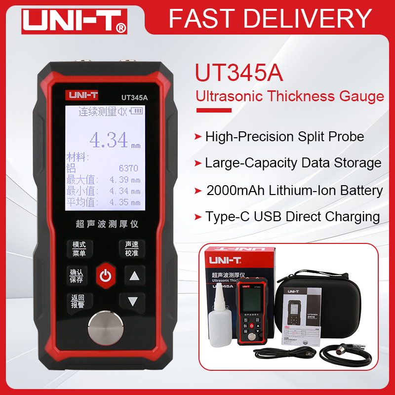 Ultrasonic Thickness Gauge Metal - UNI-T UT345A High Accuracy Ultrasonic Thickness
