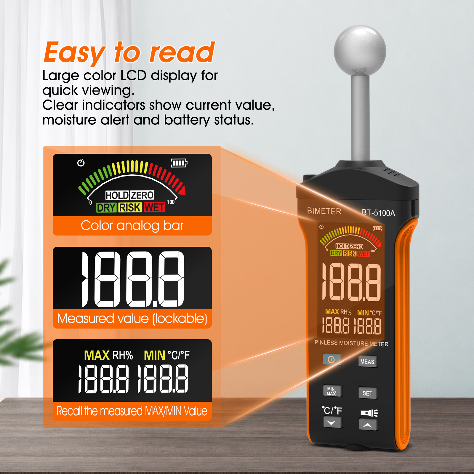 Pinless Moisture Meter Non Con - Moisture Meter Concrete Digital 评论和价格